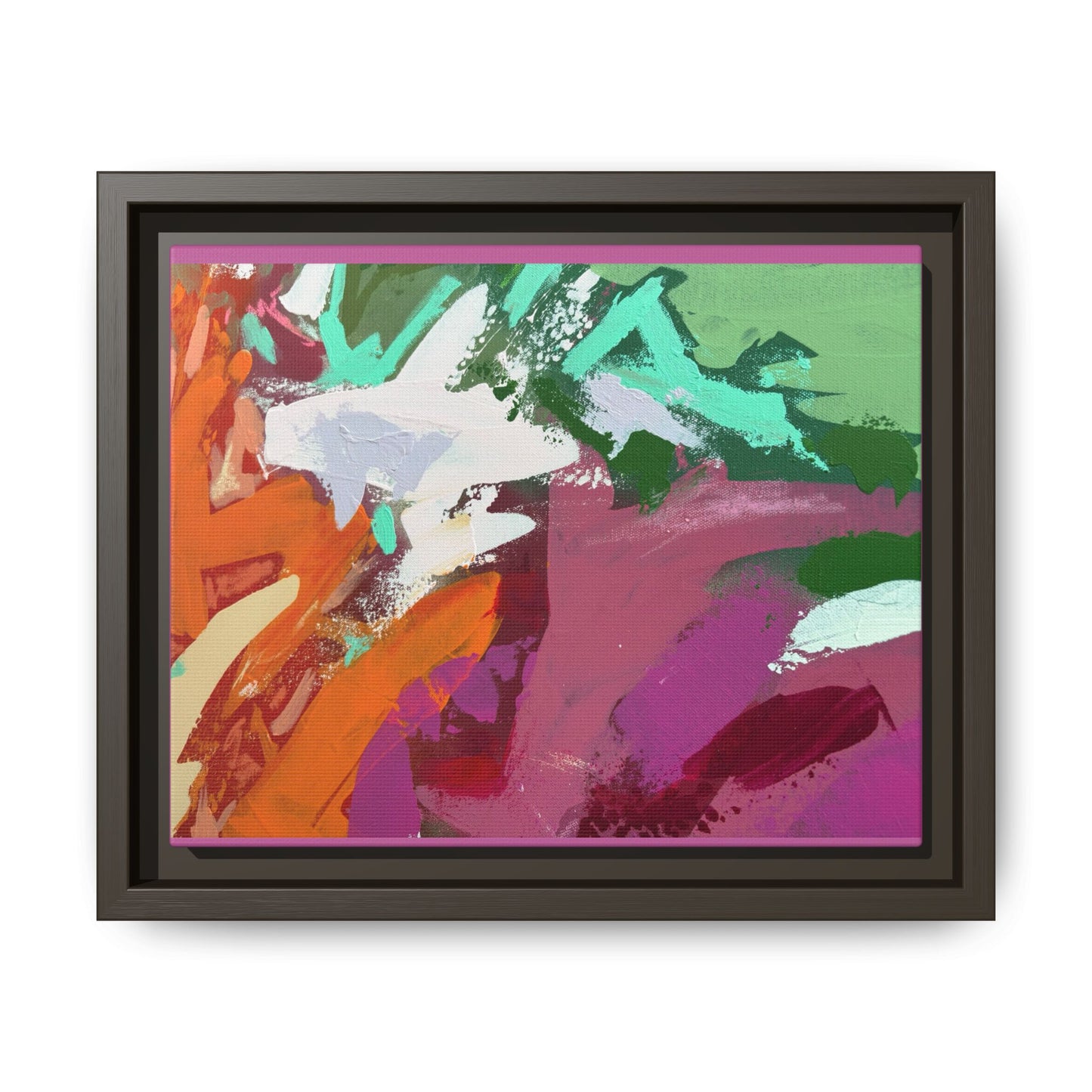 Abstract Multi‑Color Matte Canvas Framed Wall Art