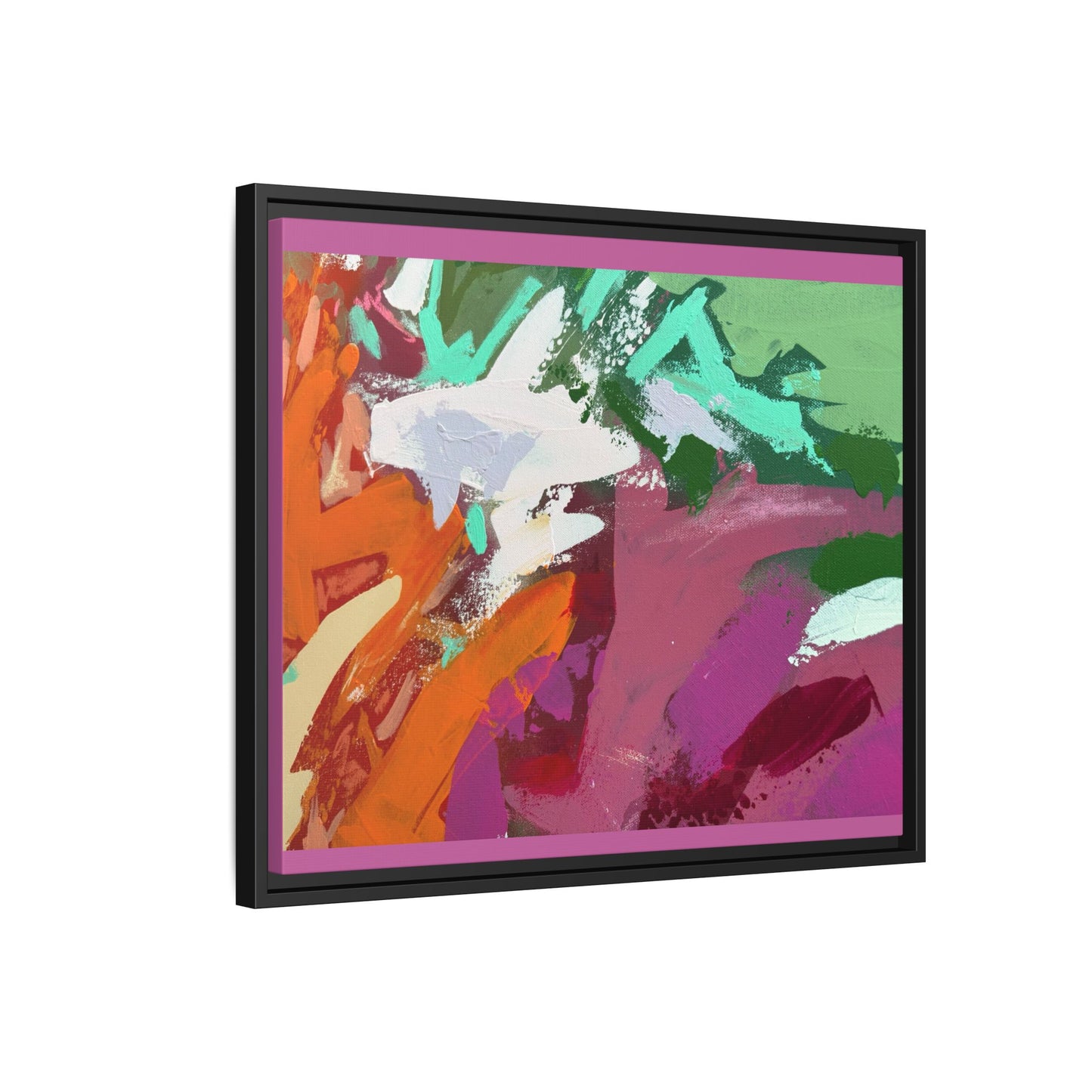 Abstract Multi‑Color Matte Canvas Framed Wall Art