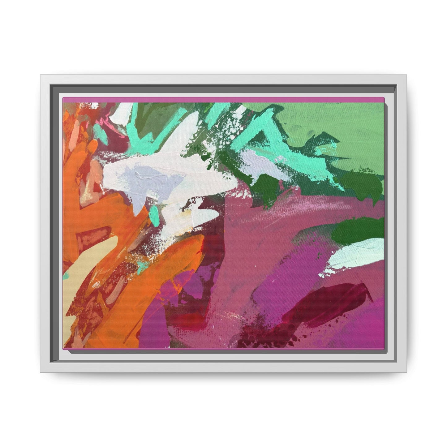 Abstract Multi‑Color Matte Canvas Framed Wall Art