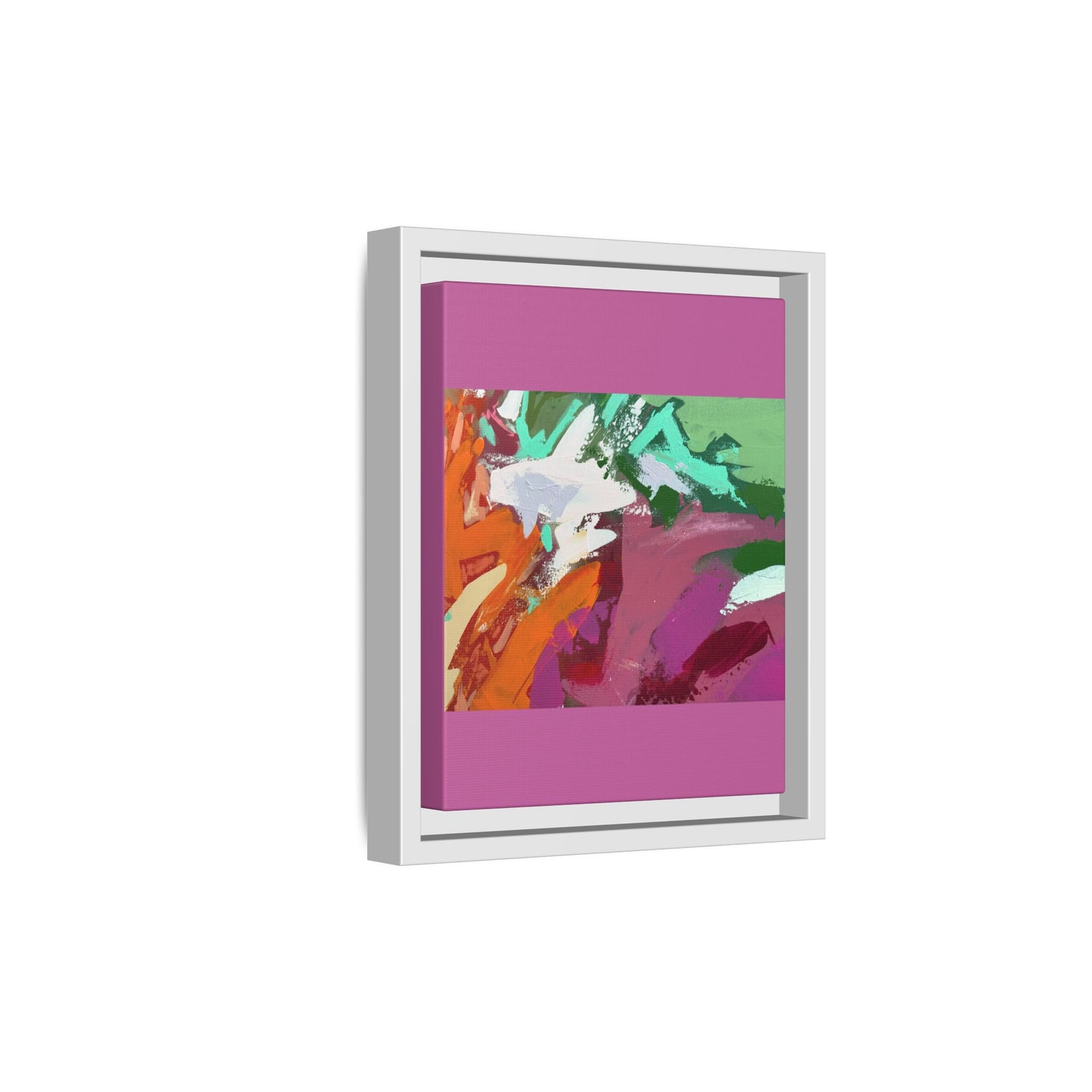 Abstract Multi‑Color Matte Canvas Framed Wall Art