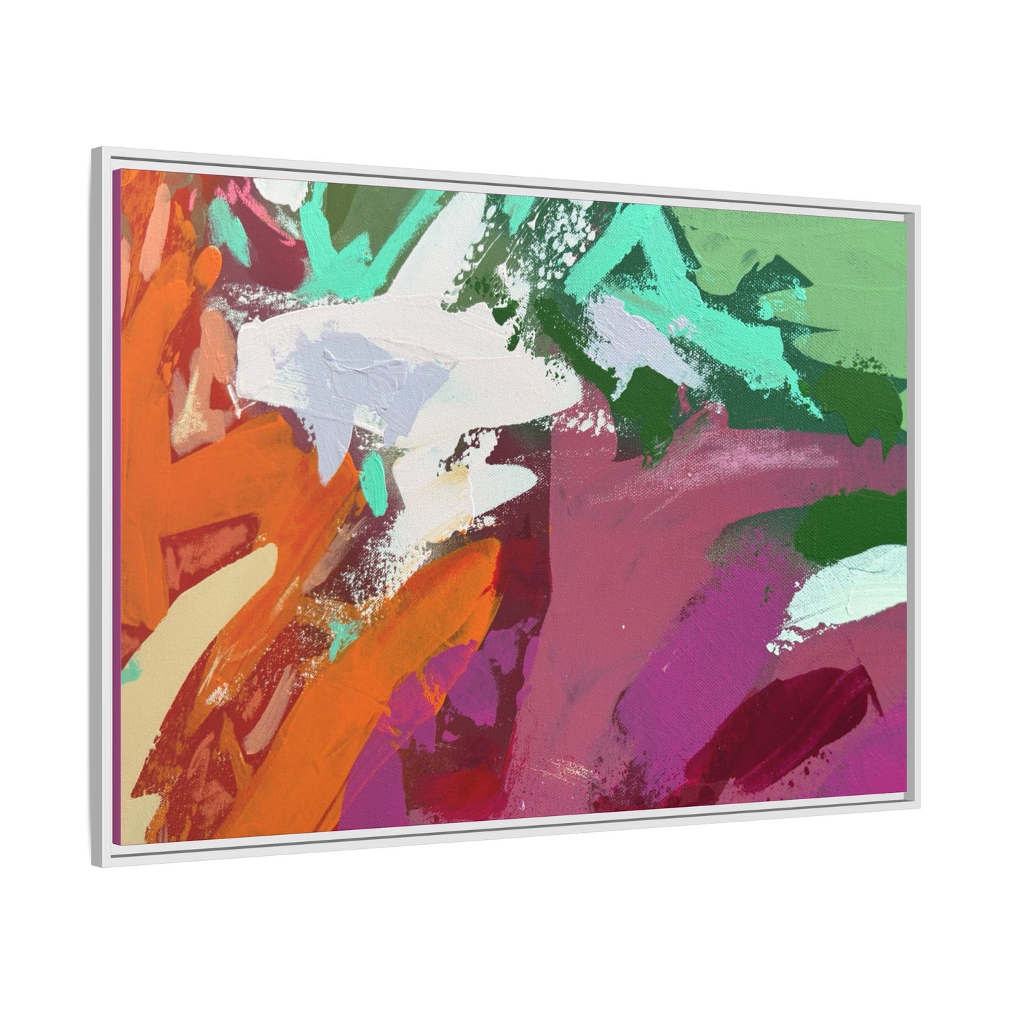Abstract Multi‑Color Matte Canvas Framed Wall Art