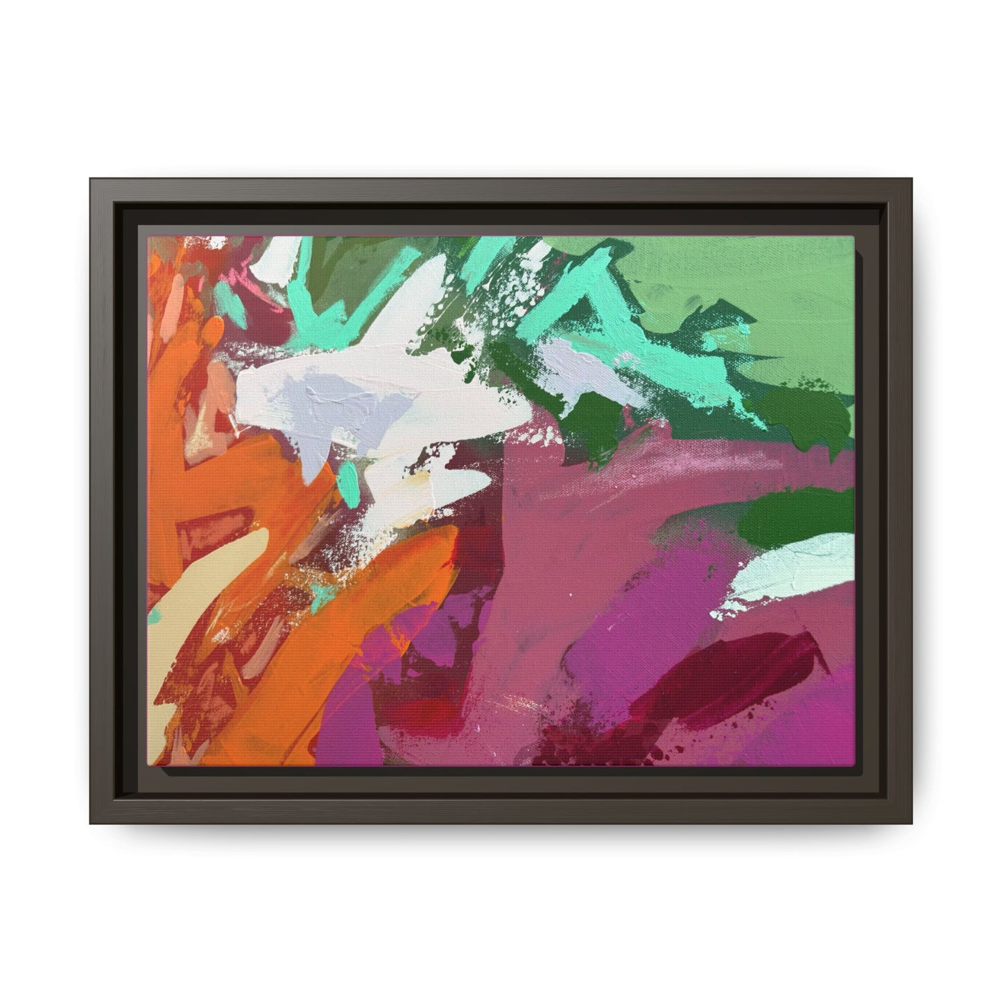Abstract Multi‑Color Matte Canvas Framed Wall Art