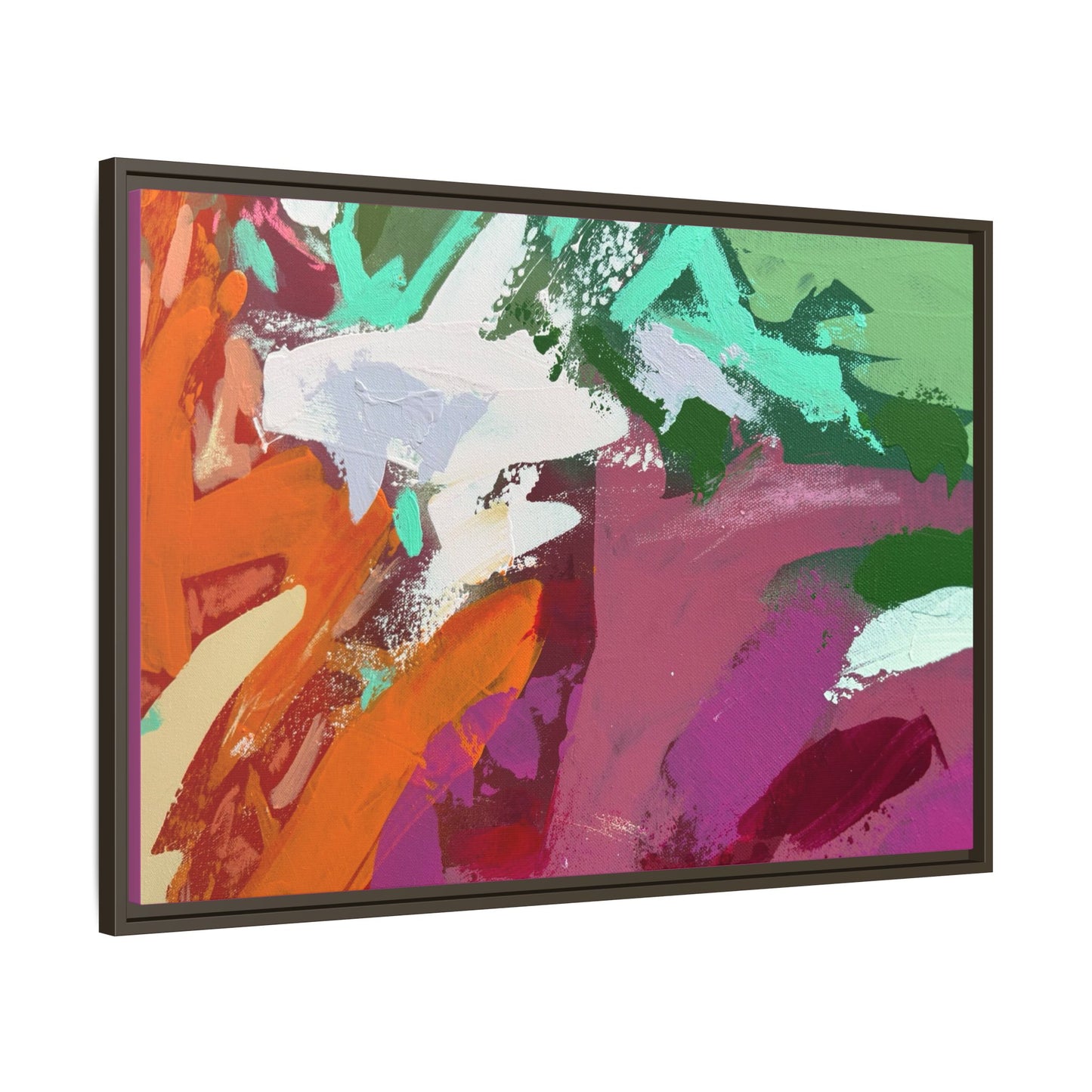 Abstract Multi‑Color Matte Canvas Framed Wall Art