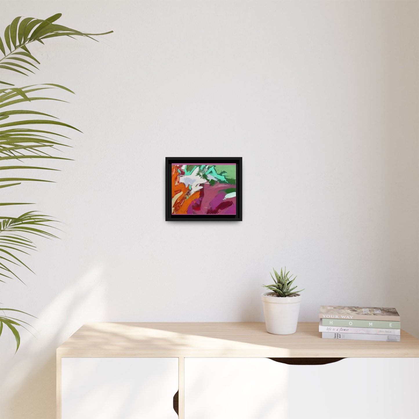 Abstract Multi‑Color Matte Canvas Framed Wall Art