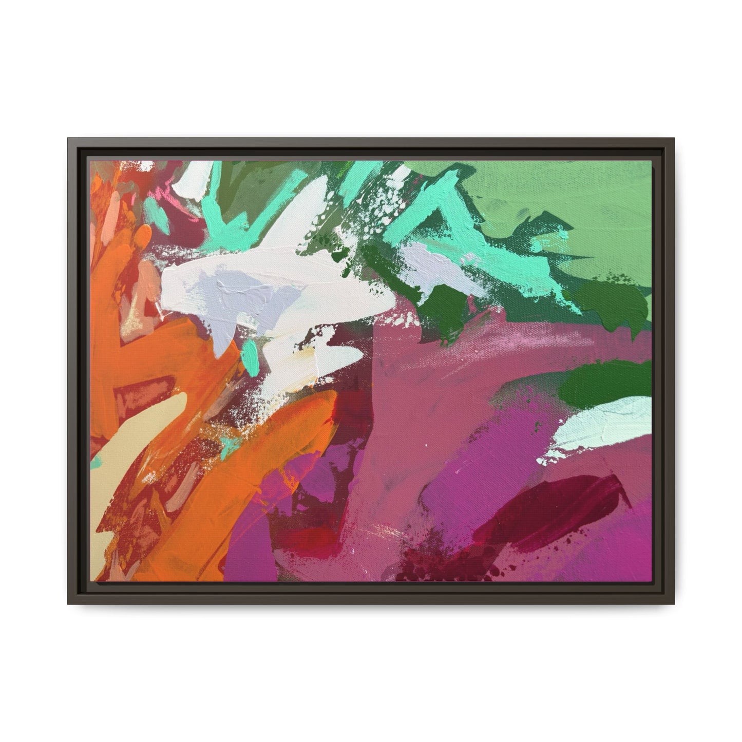 Abstract Multi‑Color Matte Canvas Framed Wall Art