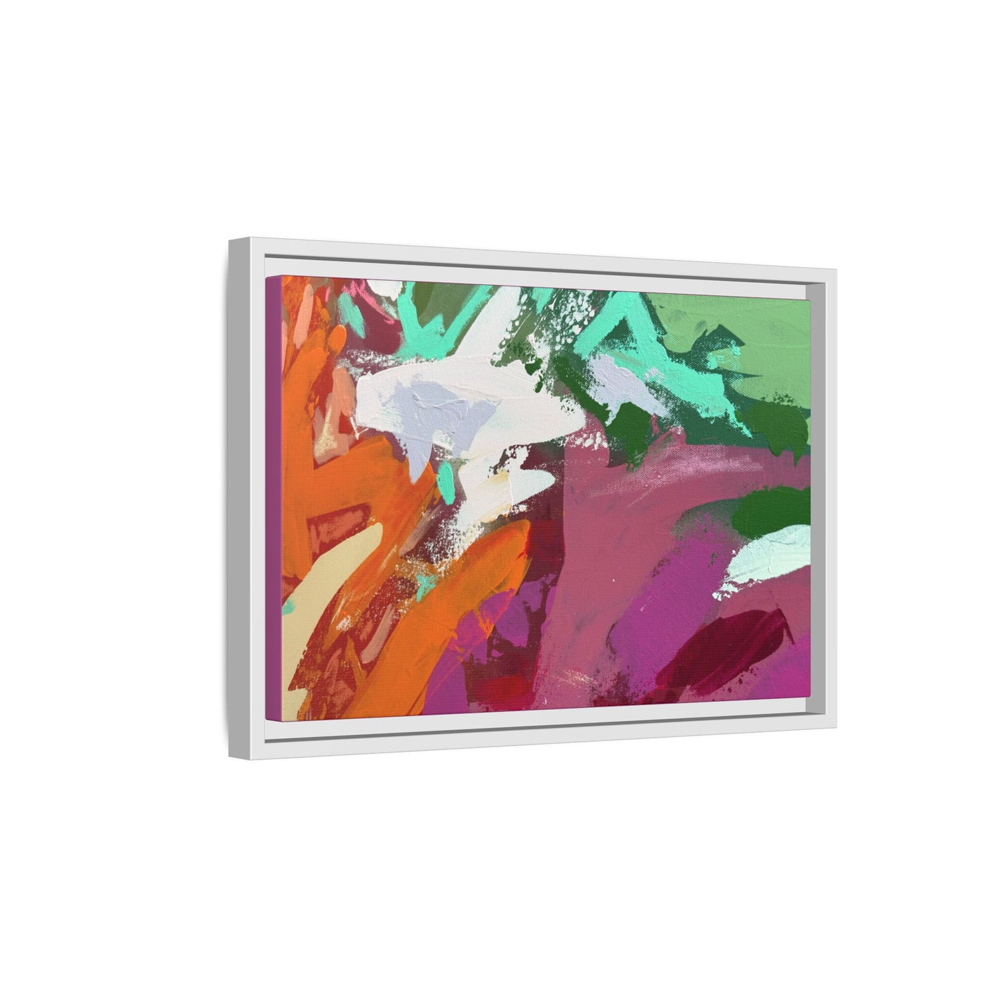 Abstract Multi‑Color Matte Canvas Framed Wall Art