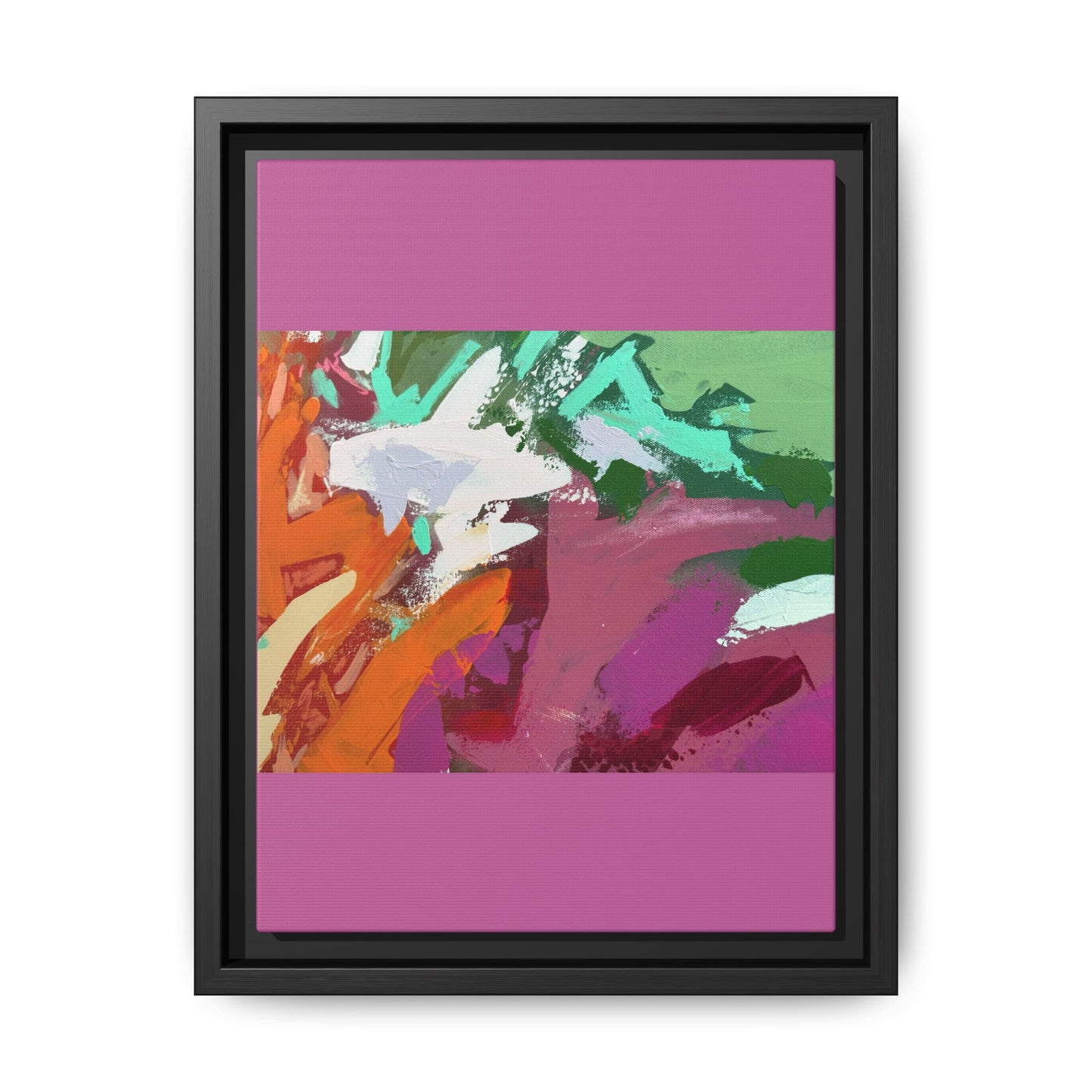 Abstract Multi‑Color Matte Canvas Framed Wall Art
