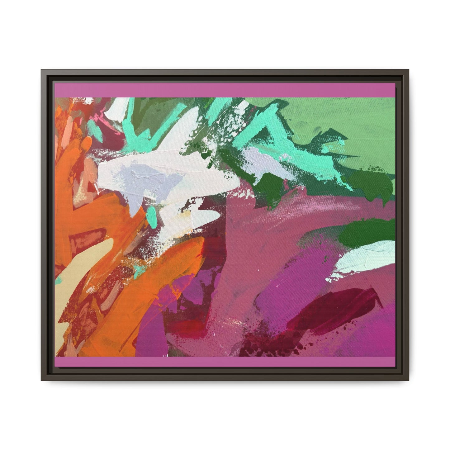 Abstract Multi‑Color Matte Canvas Framed Wall Art
