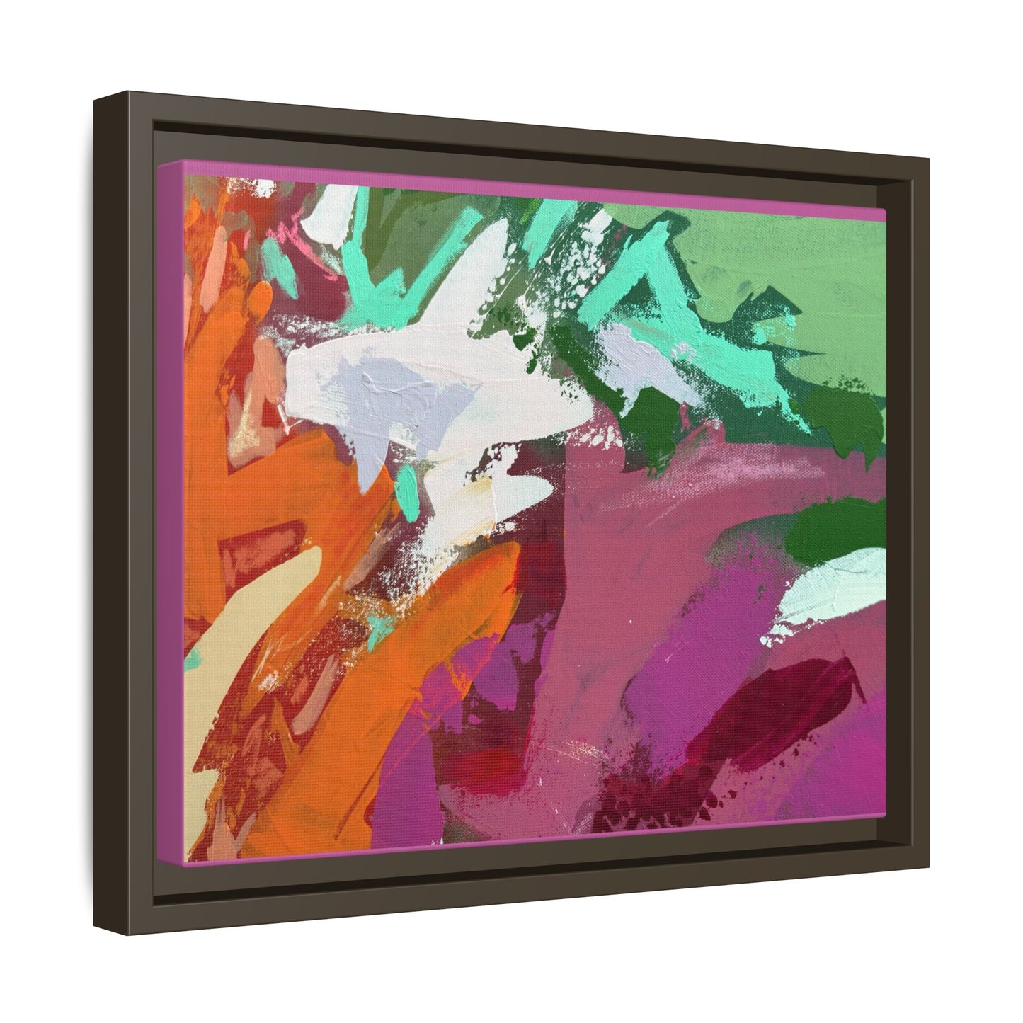 Abstract Multi‑Color Matte Canvas Framed Wall Art