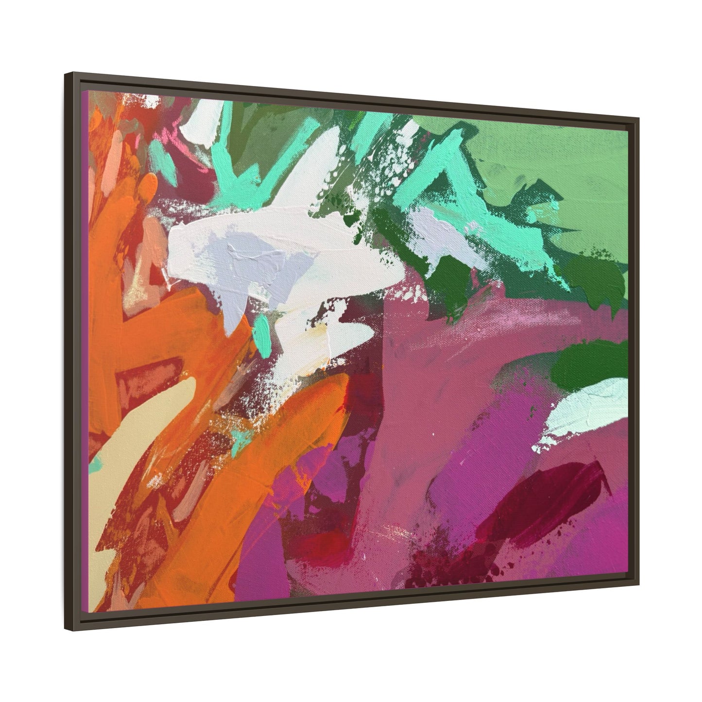 Abstract Multi‑Color Matte Canvas Framed Wall Art