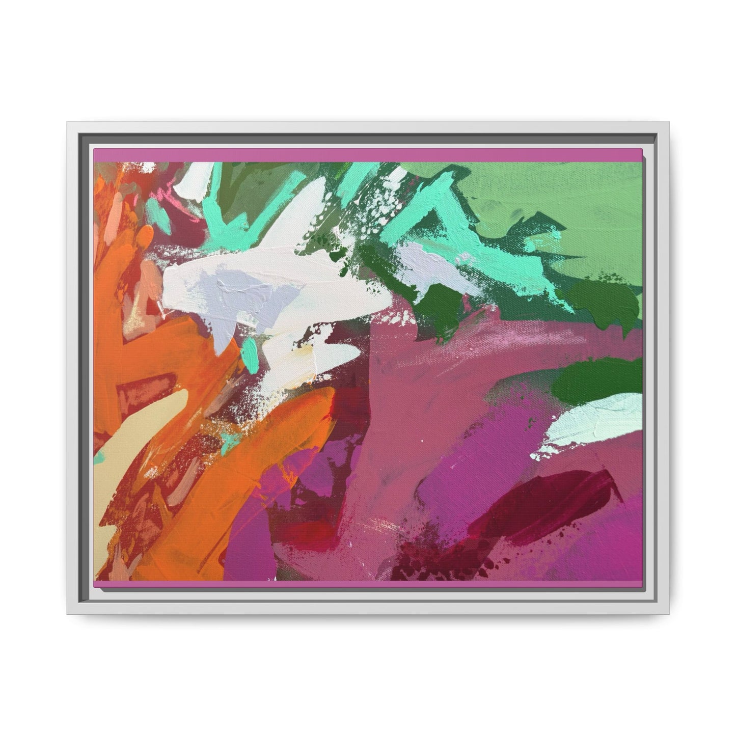 Abstract Multi‑Color Matte Canvas Framed Wall Art