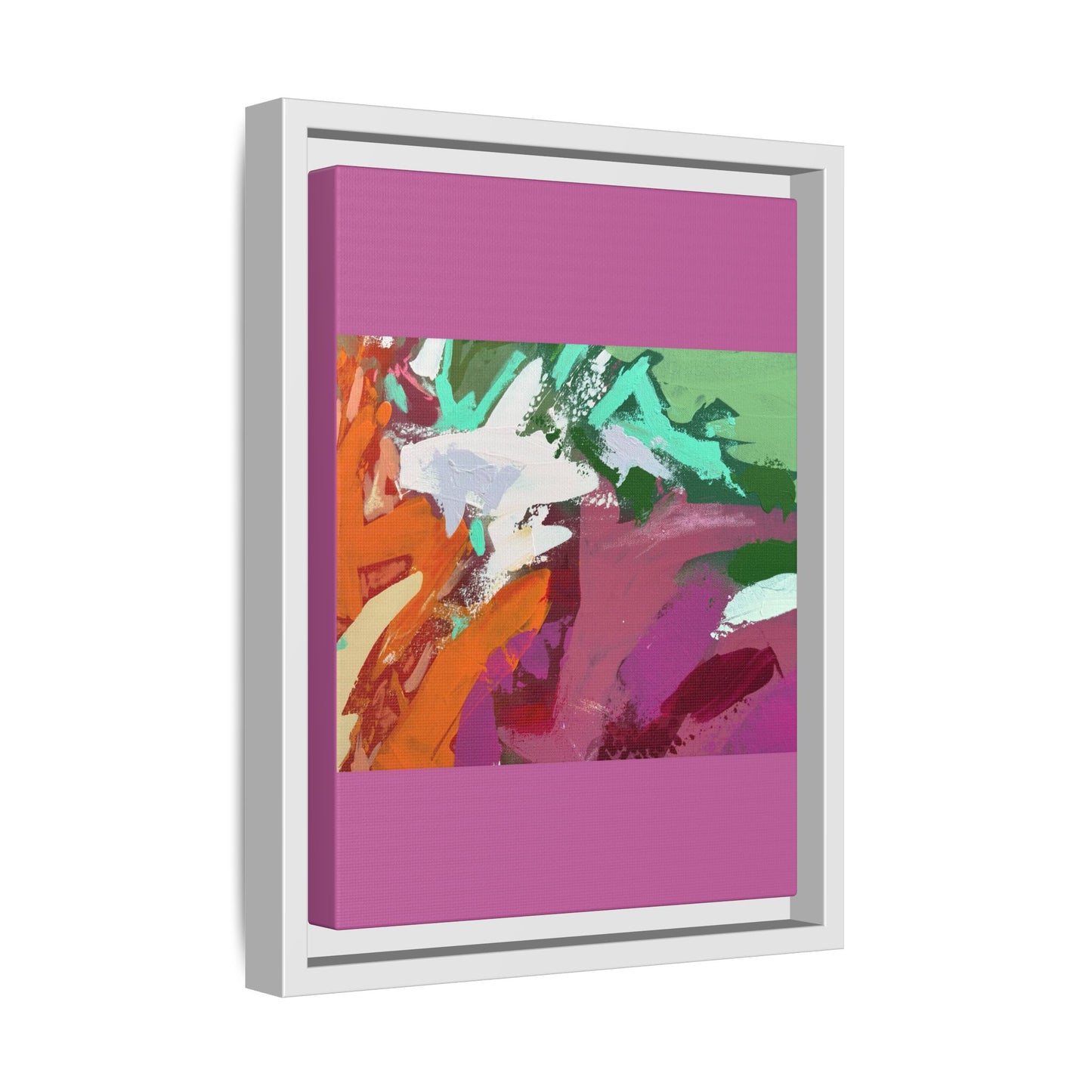 Abstract Multi‑Color Matte Canvas Framed Wall Art